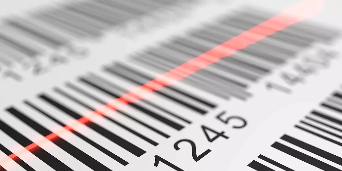 Asset labels printed with barcodes for tracking of assets