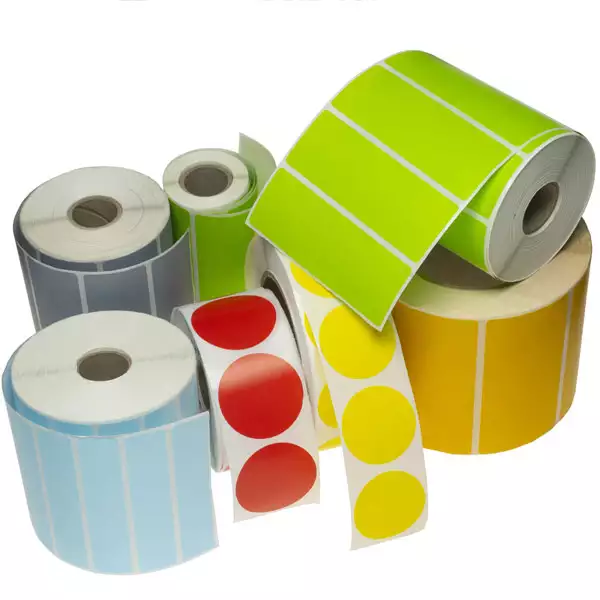 Coloured labels, die cut on rolls
