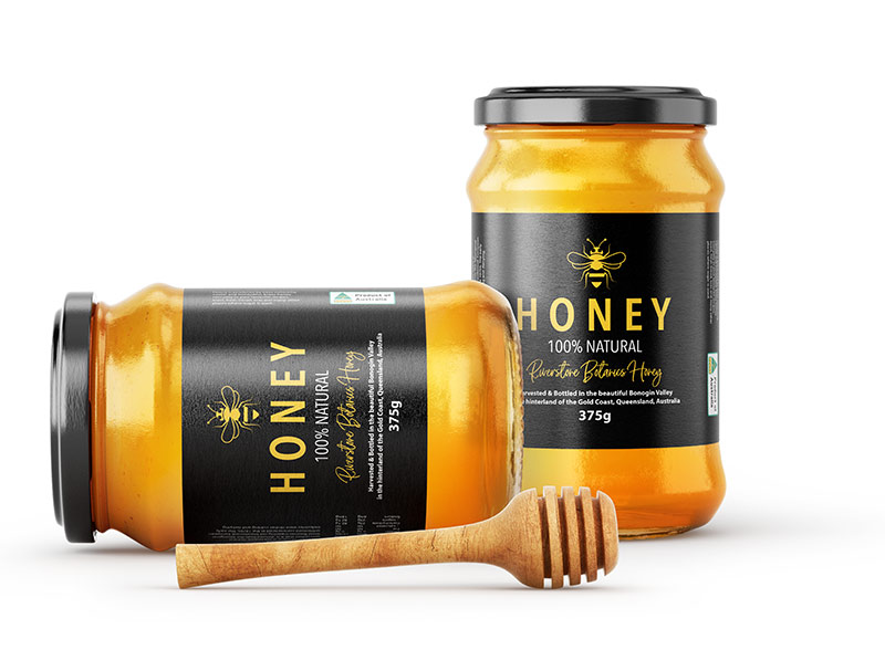 Honey Labels example from Riverstone Botanics Honey